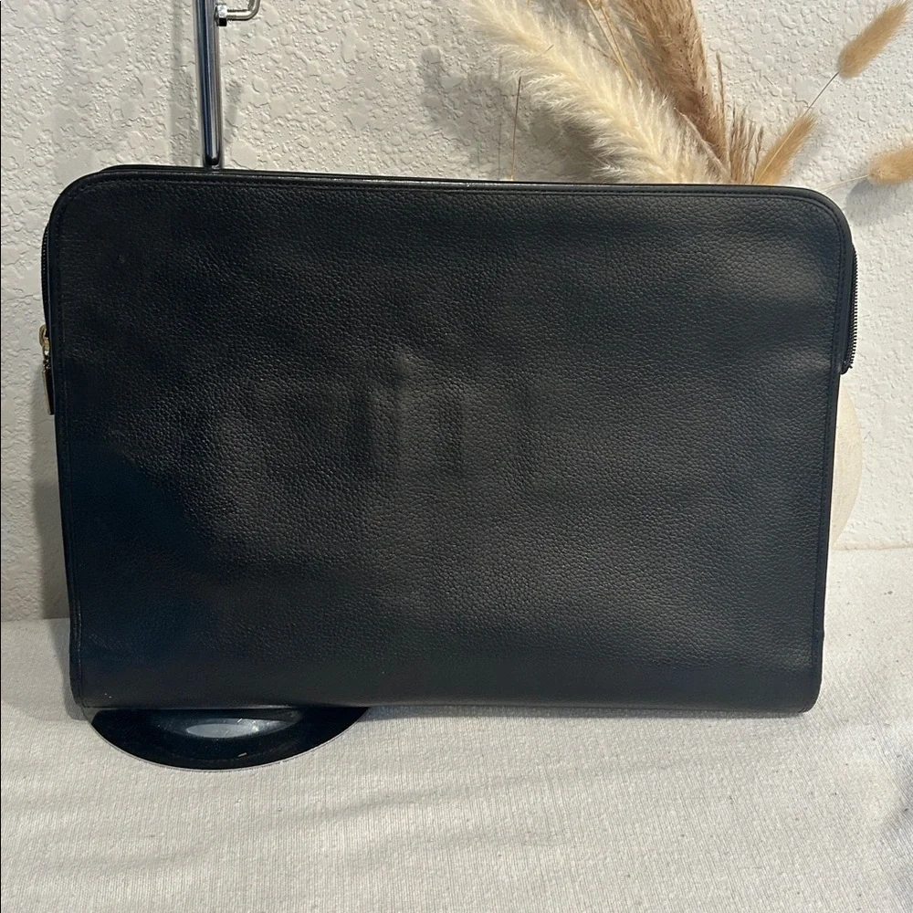 Burberry Black Textured Leather Bag Authentic